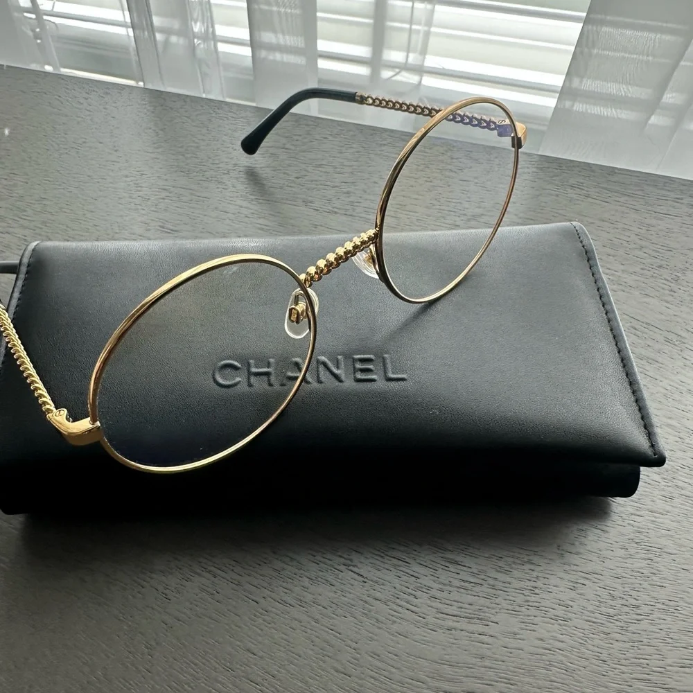 Chanel Round Eye Glasses with Gold Frame - Picture 3 of 7